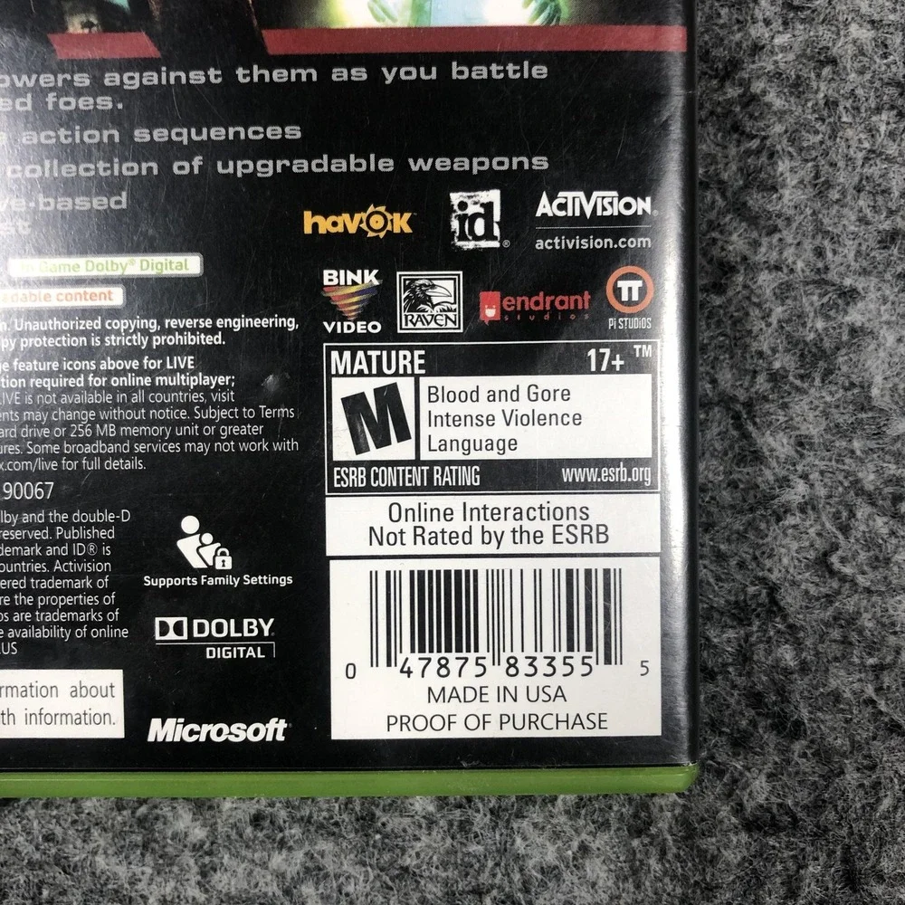 Wolfenstein Microsoft Xbox 360 2009 CIB Complete NTSC M Activision Shooter